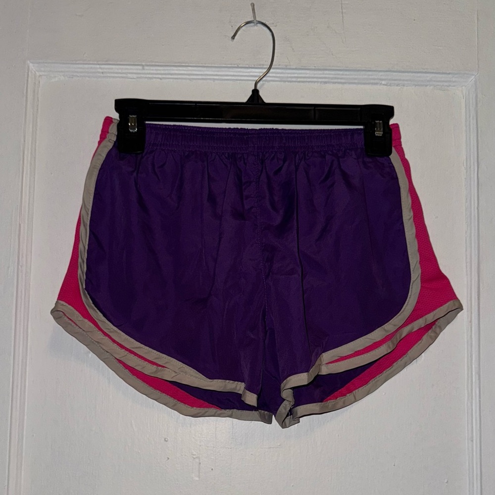 Purple and Pink Women's Athletic Shorts
